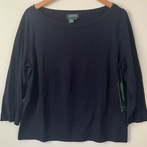 Lauren Ralph Lauren Silk Blend Knit Pullover Top Size 1X